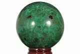 Polished Malachite & Chrysocolla Sphere - Peru #211040-1